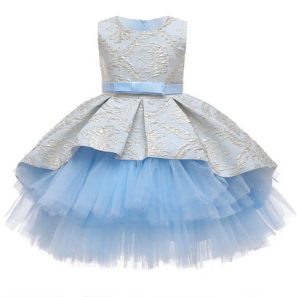 Robe de fille pour cérémonie de type princesse avec des motifs en forme de fleurs