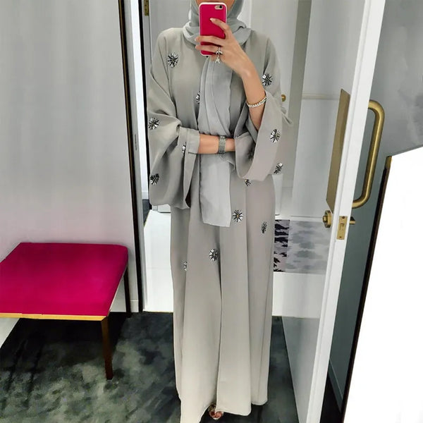 Abaya kimono élégante et confortable avec motifs de style diamants