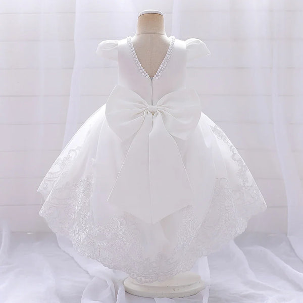 Robe de baptême en tulle à fleurs pour petite fille élégante